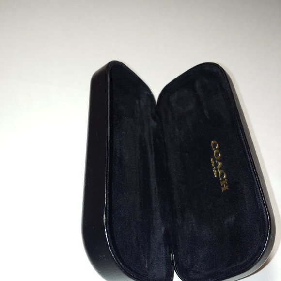 Coach Eyeglasses Case Black Leather Hardshell - Picture 5 of 6